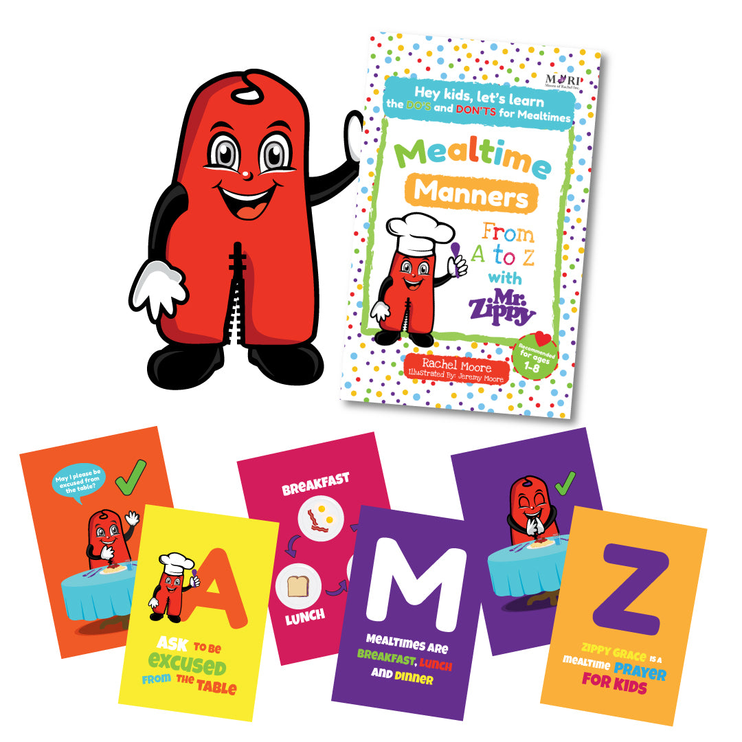 Mealtime Manners: From A to Z with Mr. Zippy - Hardcover Illustrated Book