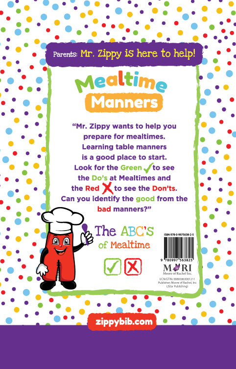 Mealtime Manners: From A to Z with Mr. Zippy - Hardcover Illustrated Book